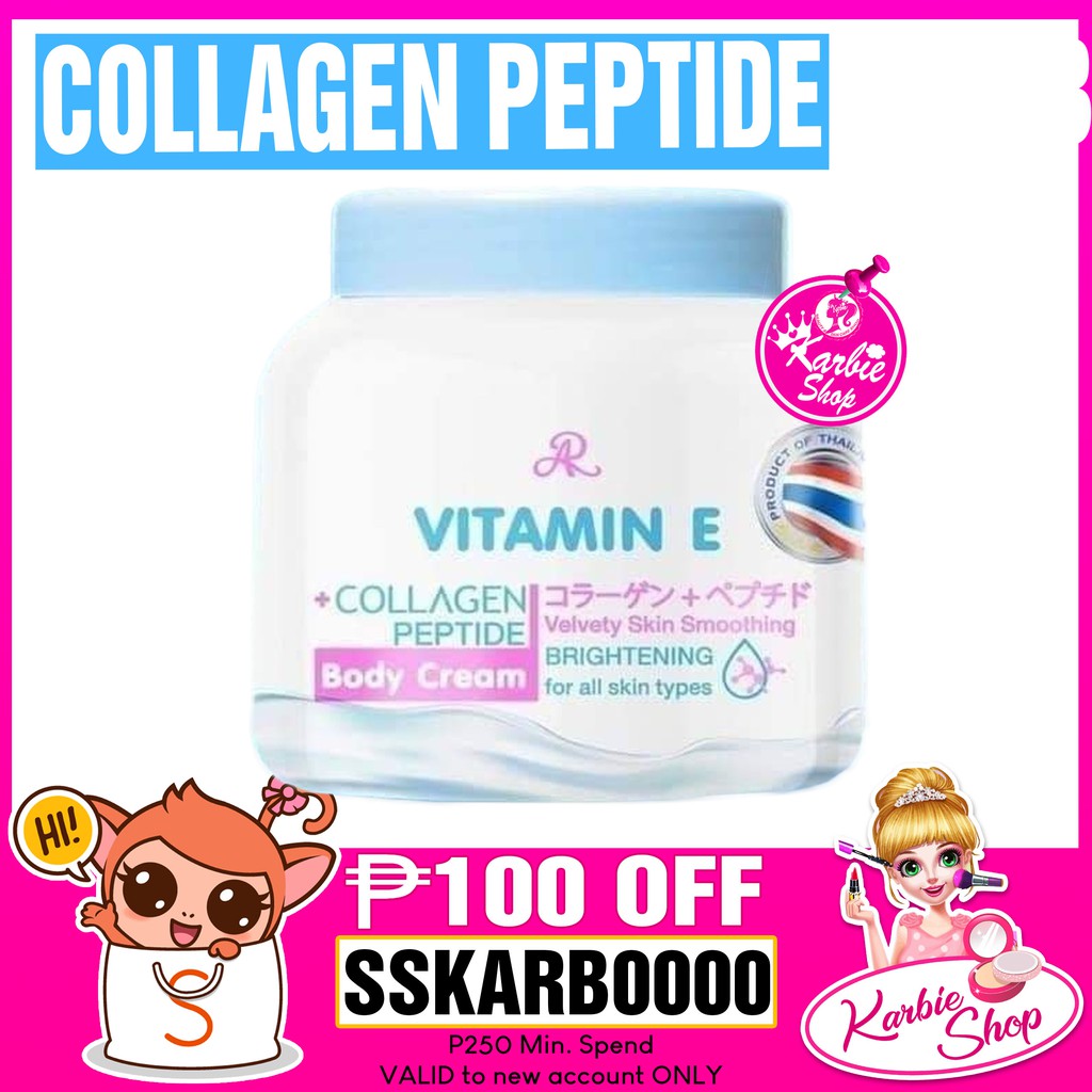 original ARON VITAMIN E COLLAGEN PEPTIDE BODY CREAM from thailand