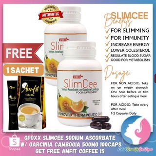 2bottles Gfoxx SlimCee Sodium Ascorbate with Garcinia Cambogia Vitamin C GET FREE 1S COFFEE