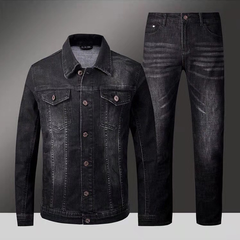 Autumn men's Denim suit men's fashion Korean slim fit leisure handsome