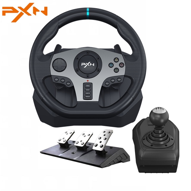 PXN V9 3 Pedal 900 Degree Gaming Racing Wheel Controller Set with ...