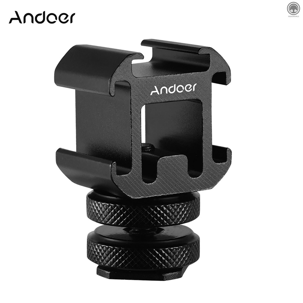 RD Andoer 3 Cold Shoe Mount Adapter OnCamera Mount Adapter for DSLR