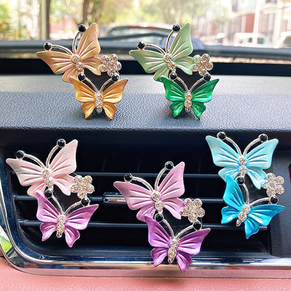 HW Car Perfume Air Freshener Diamond Butterfly Two Butterflies