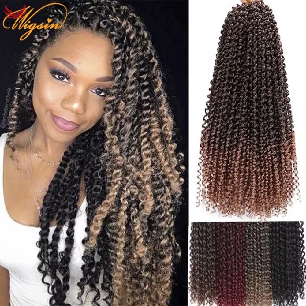 Twist Artificial Fiber Wig Water Wave Crochet Hair Long Toupee