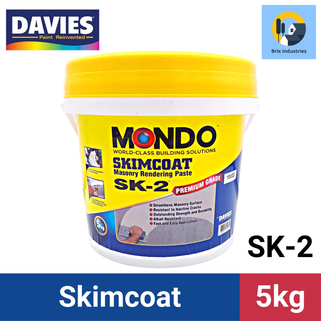 Davies Mondo Skimcoat SK2 5kg Masonry Rendering Paste Brix