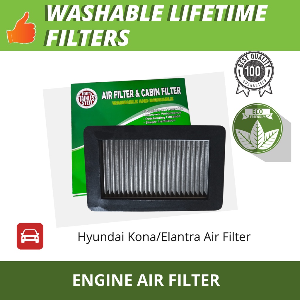 Engine air filter for Hyundai Kona 2018 2021 Elantra 2018 up Washable