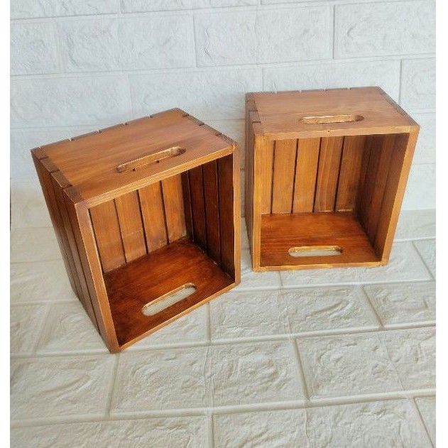 Small Crate In Antique Color 8x7x5, Wooden Crate Size