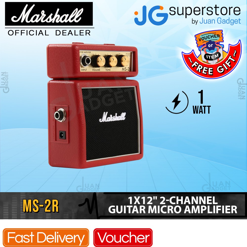 Marshall MS2R 1Watt 2Channel Electric Guitar Micro Amps Speaker