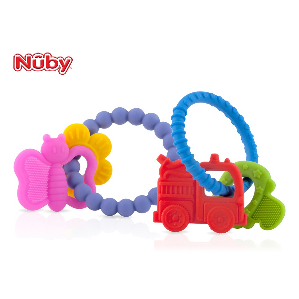 nuby chewy charms silicone teether