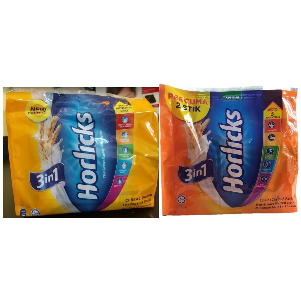 Ready Stock! Horlicks 3 in 1 Cereal and 3 in 1 Original Malt | Shopee ...