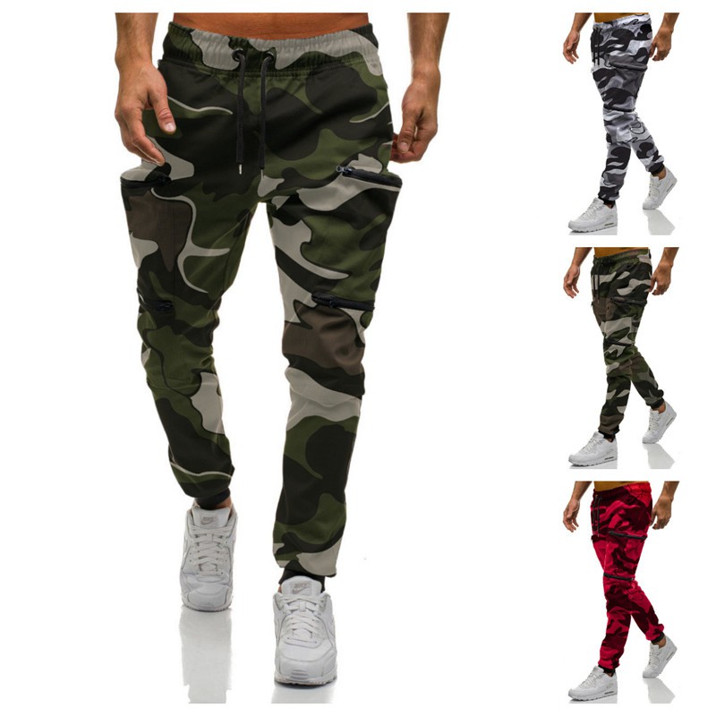 red camouflage trousers