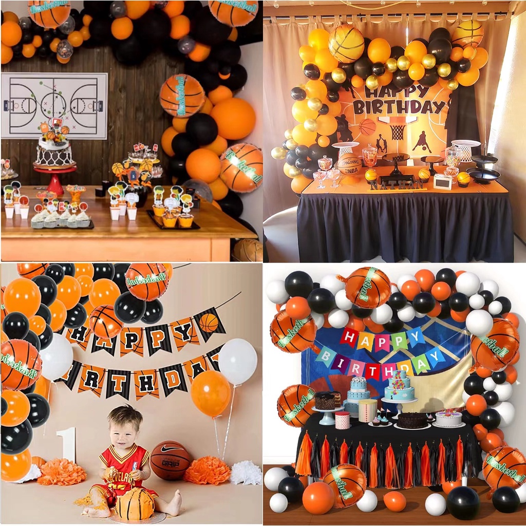 Basketball Theme Balloons Basketball Suit Decorative Balloons for Sports Boy's Birthday