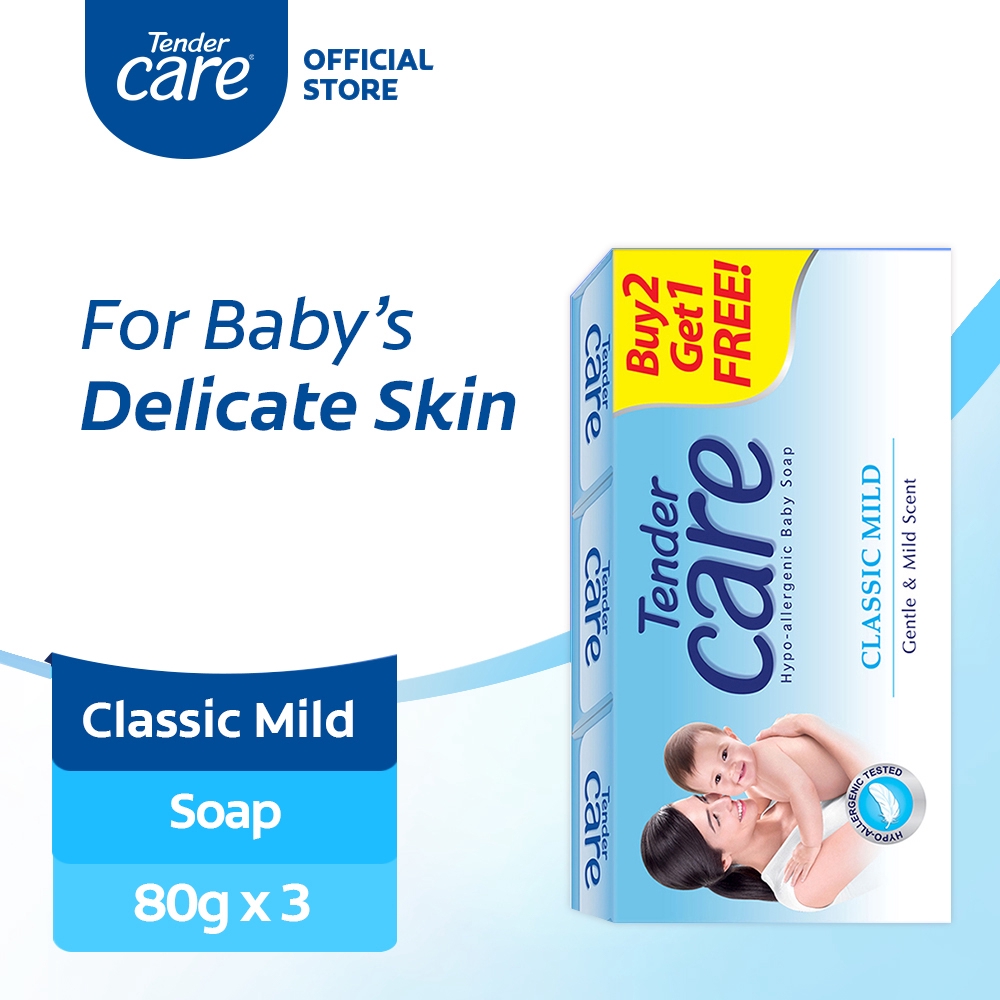 Tender Care Classic Mild HypoAllergenic Baby Soap 80g 2+1 Value Pack