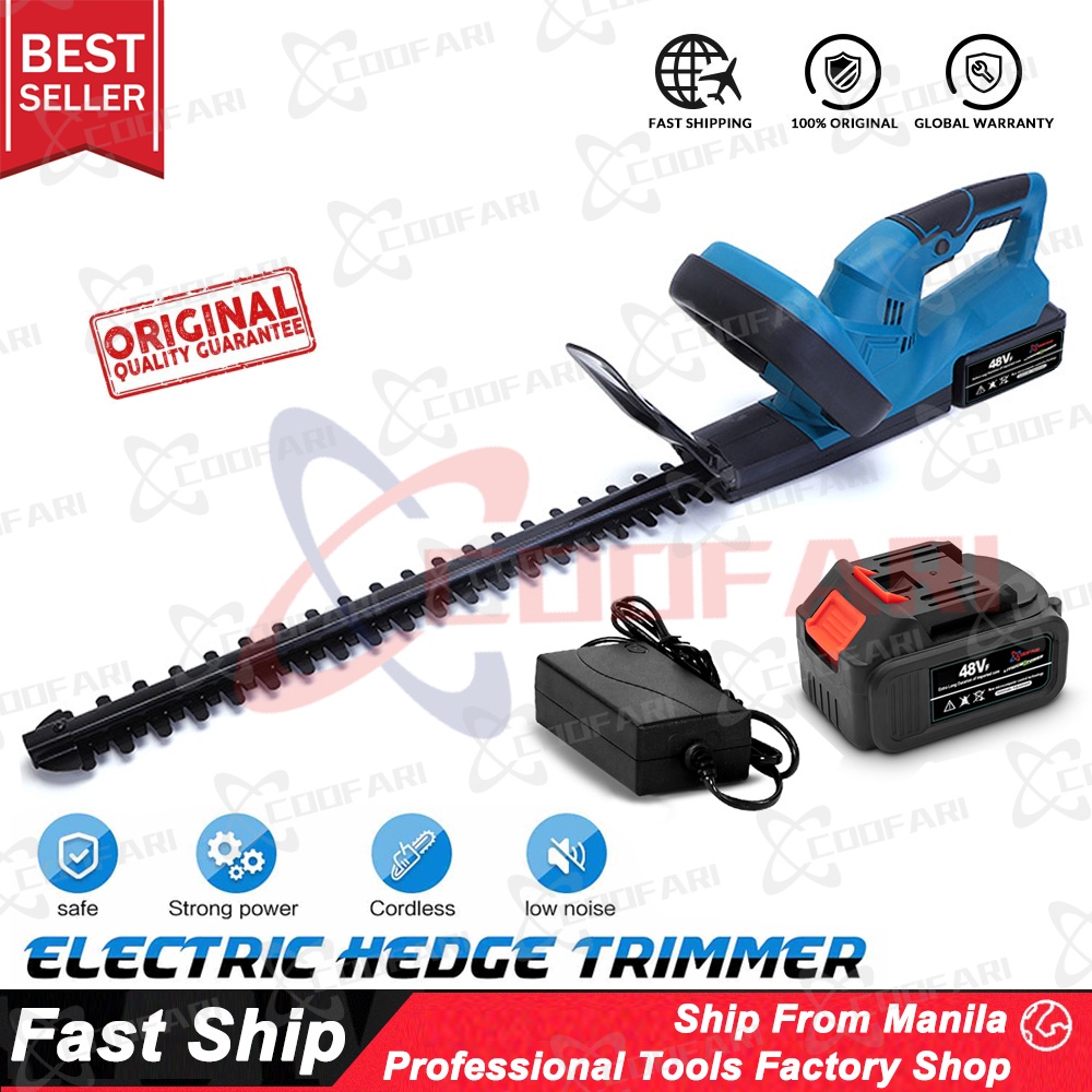 48V Cordless Electric Hedge Trimmer Household Trimmer Lion Rechargeable Garden Shear Tools
