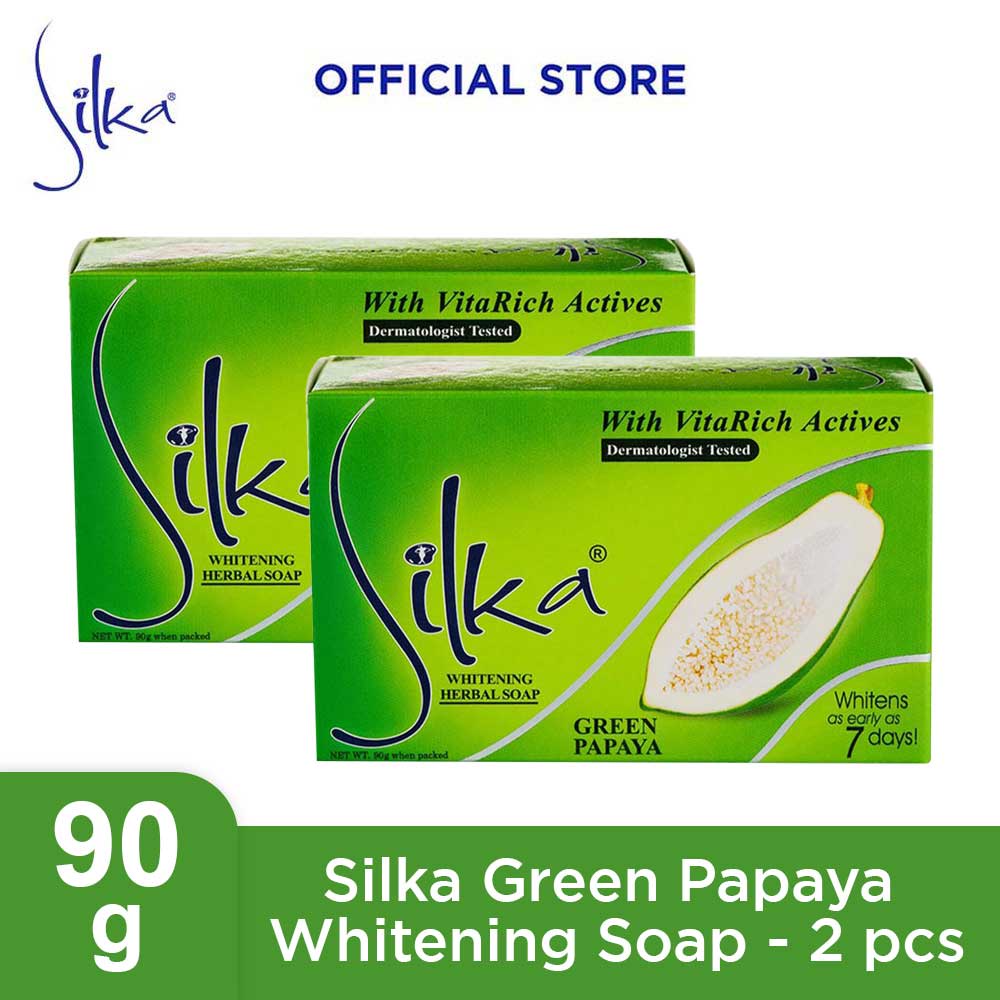 Silka Green Papaya Whitening Soap 90g - 2pcs | Shopee Philippines