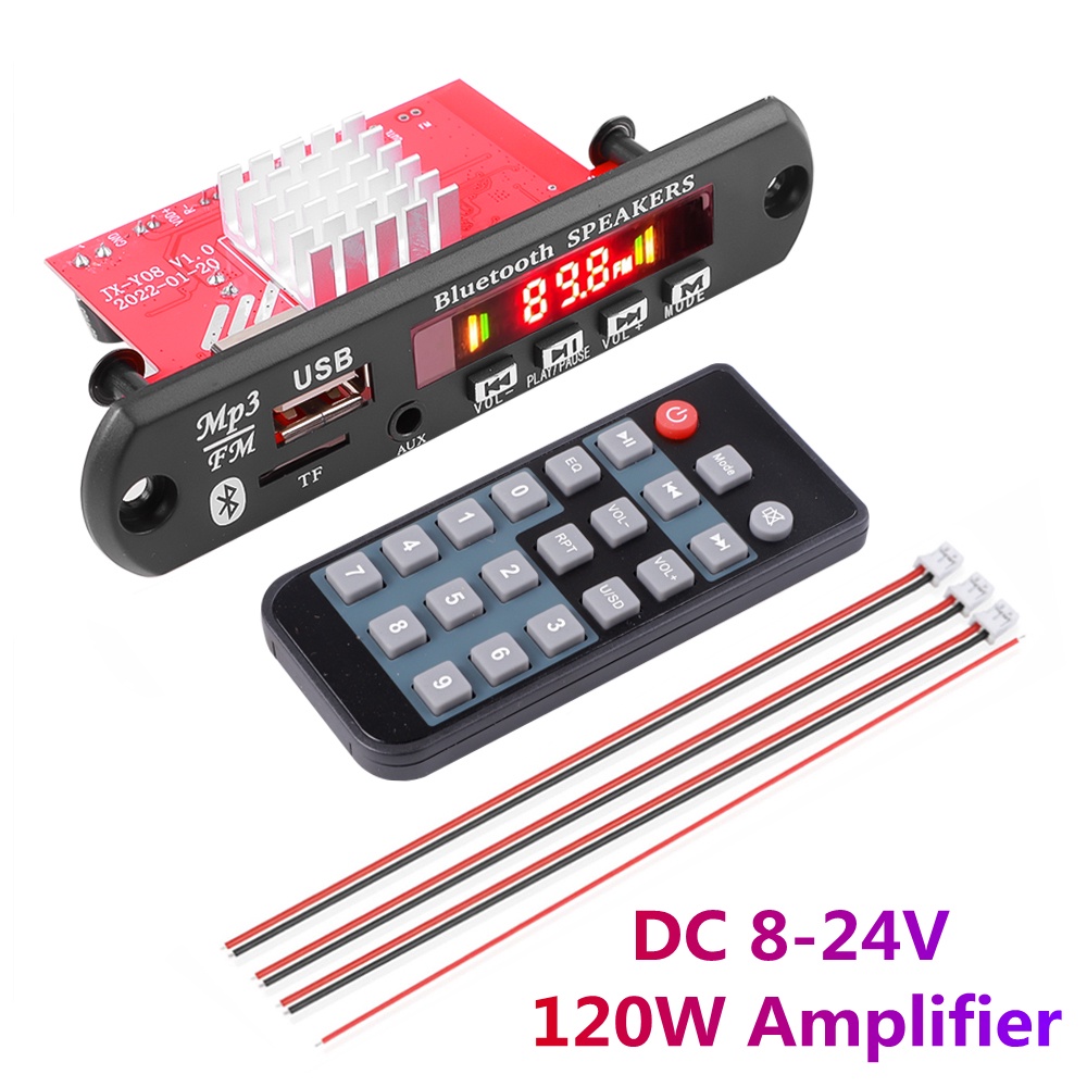 DC 8V24V 2*60W Amplifier MP3 Player 120W Decoder Board Bluetooth V5. 0
