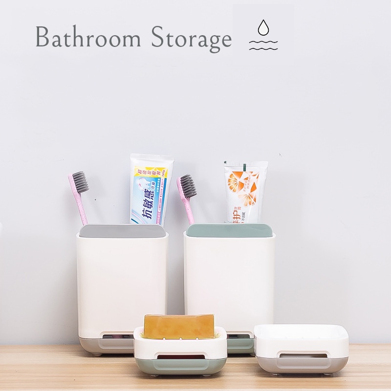 LOCAUPIN Bathroom Storage Bar Soap Holder Box Shelf Case Toothbrush