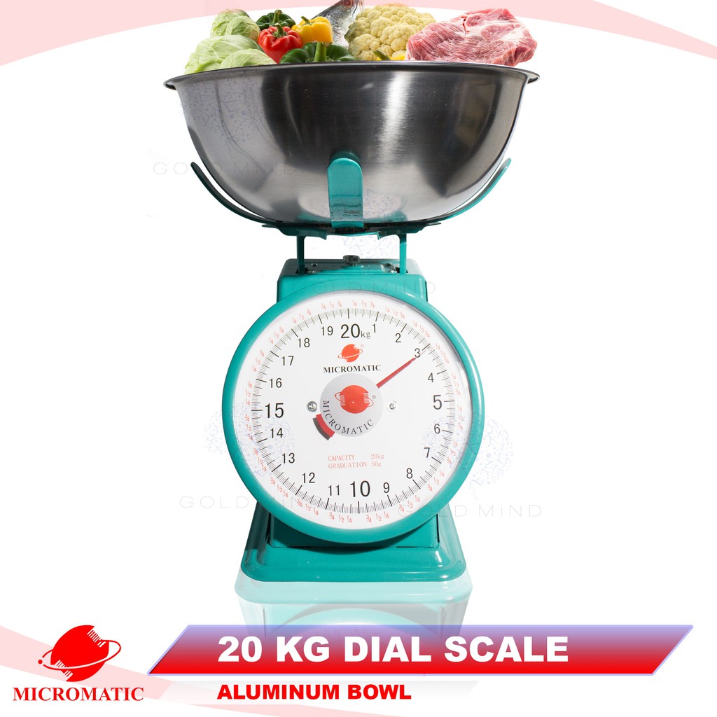 Micromatic Dial Scale Aluminum Bowl 20kg - Yellow Elephant Everyday Low ...