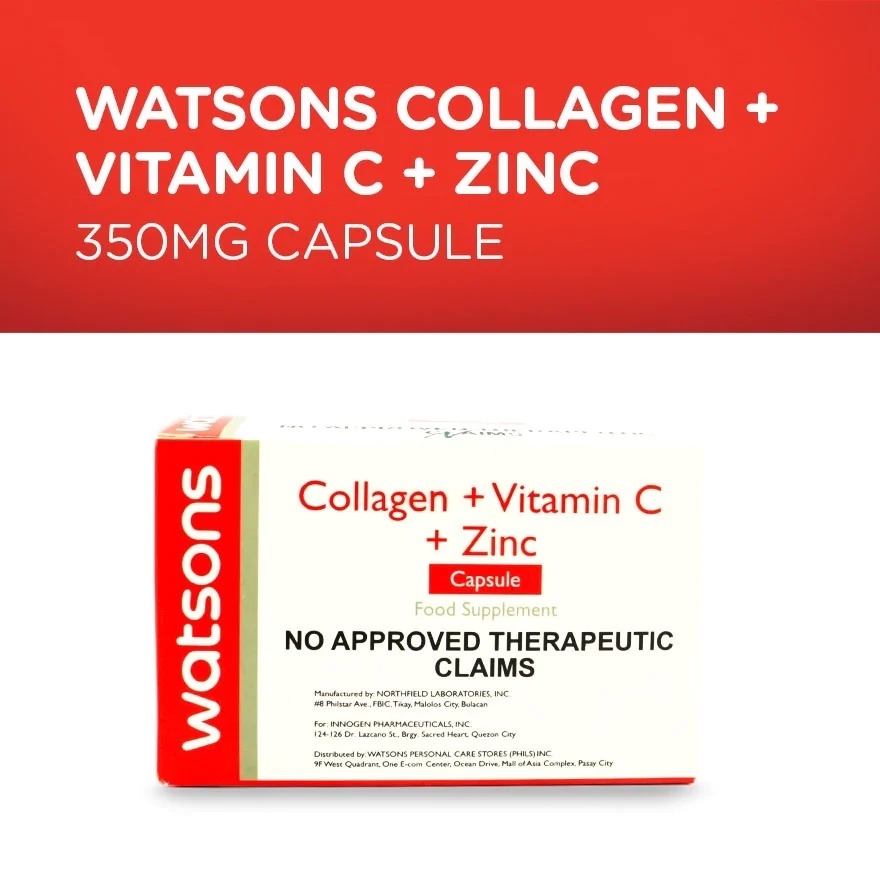 WATSONS Collagen + Vitamin C + Zinc 60 Capsule Shopee Philippines