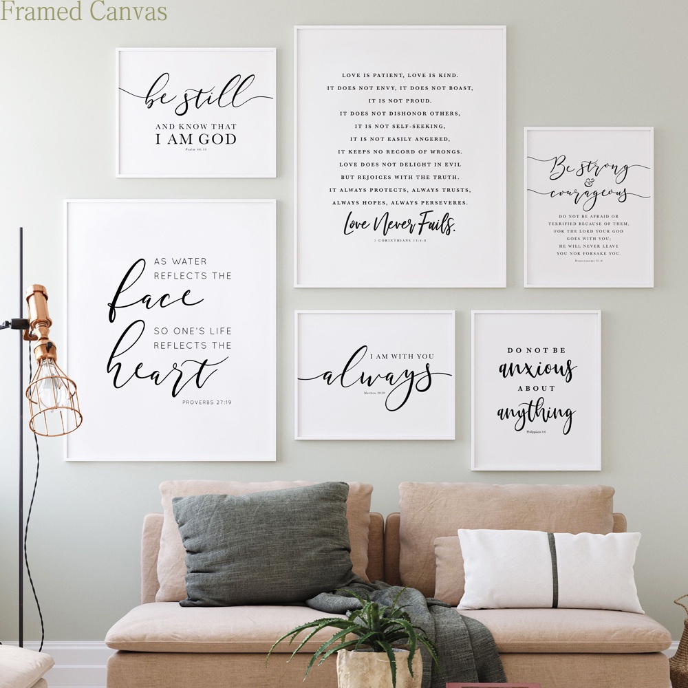 Nordic Bible Verse Posters And Prints Love Is Patient Letter Wall Art ...