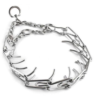 Adjustable Pet Dog Metal Pinch Training Chain Collar Prong Pet Choke Collars Dog Necklace Metal Deta
