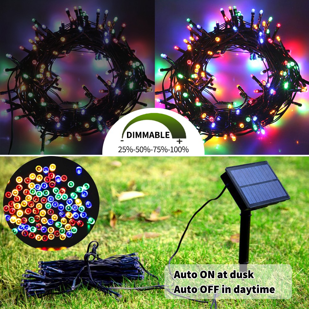 30m 300 Leds Outdoor Solar String Lights Remote Control With 8 Light