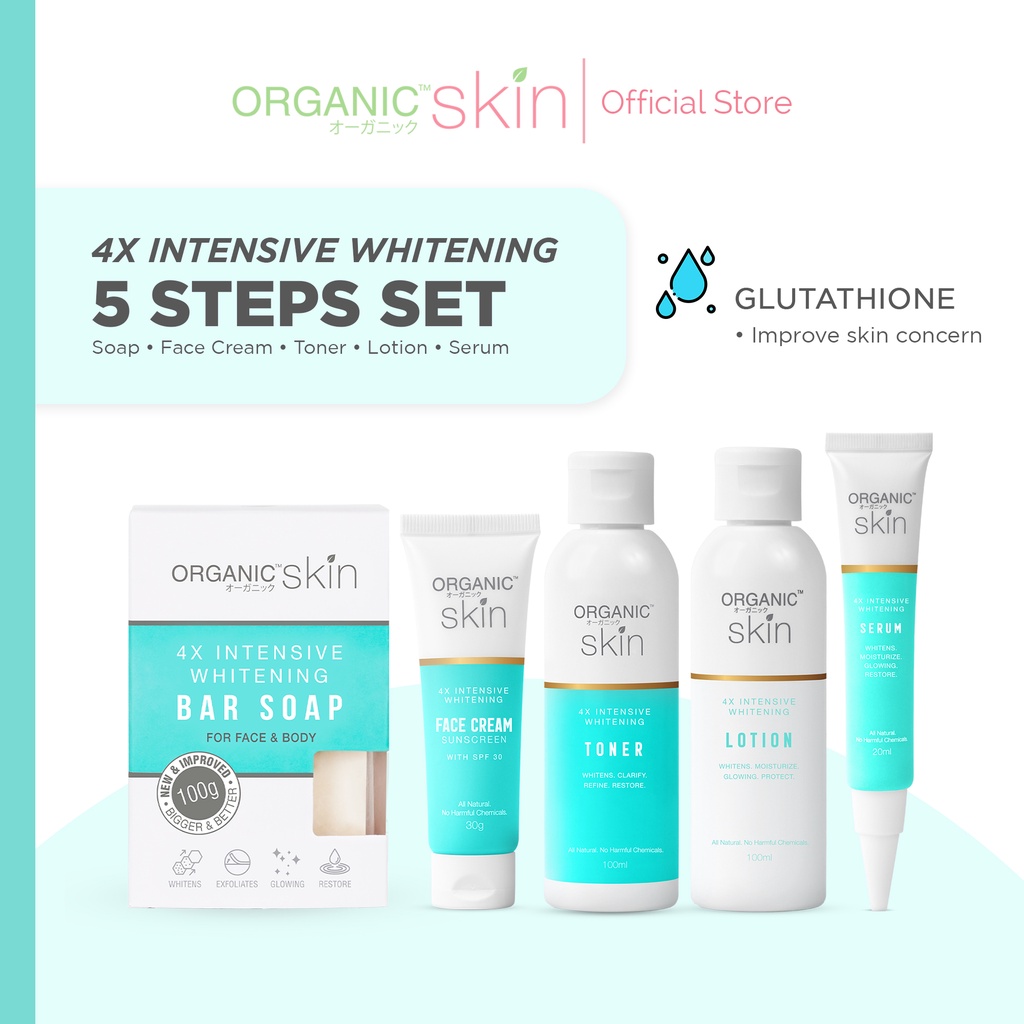 Organic Skin Japan 4x Intensive Whitening Complete 5 Step Set Shopee