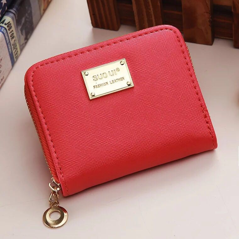 red leather coin purse