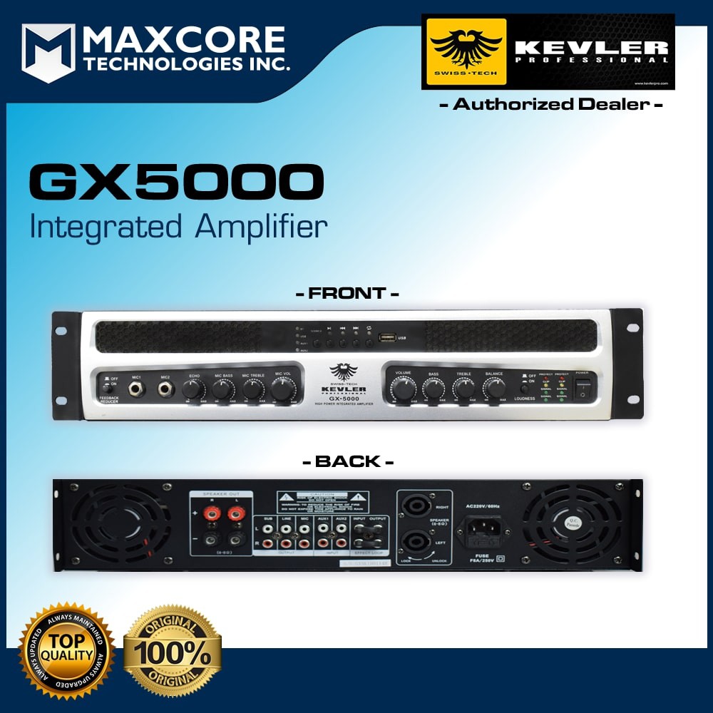 Original High Quality Professional Kevler Gx 5000 1000 Watts Per Channel Integrated Amplifier Shopee Philippines