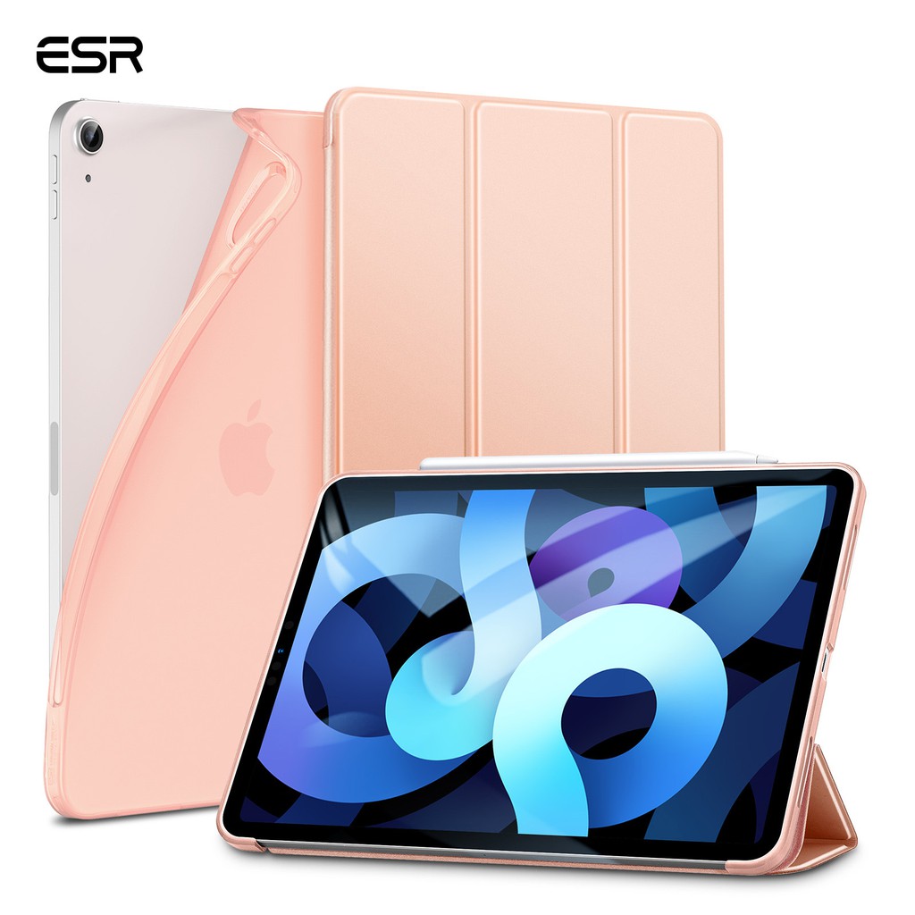 Esr For Ipad 8th Ipad Air 4 Ipad Pro 12 9 11 2020 2021 Case Rebound Slim Smart Case With Auto Sleep Wake Viewing Typing Stand Mode Flexible Tpu Back With Rubberized Cover For Ipad Pro 2021