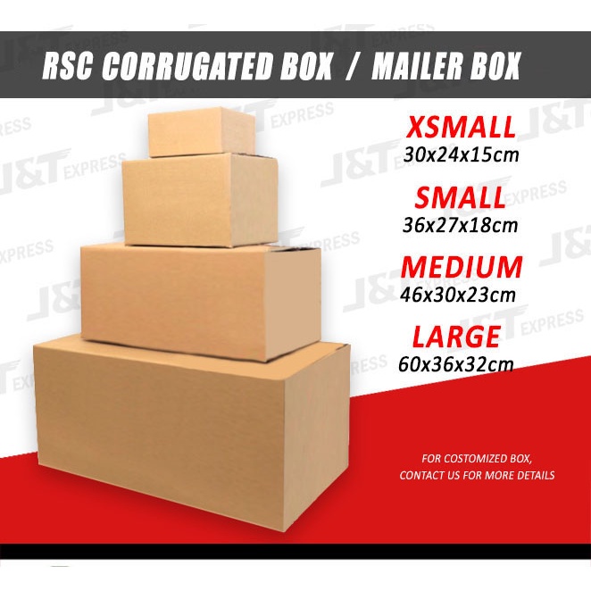 1pc RSC Corrugated Box Corrugated shipping kraft carton box Shopee