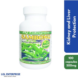 Sambong Herbal Capsules - Prevents UTI - Anti-Bacterial - Proper Sugar Level 100 Capsules - 500mg