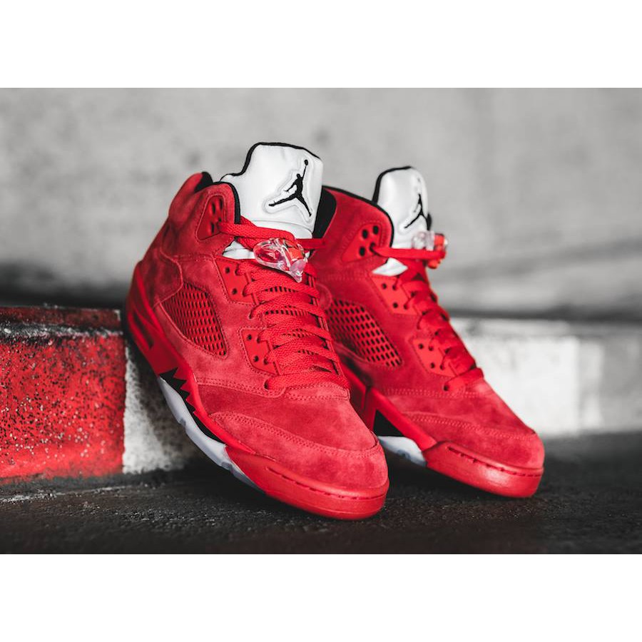 nike air jordan 5 red suede