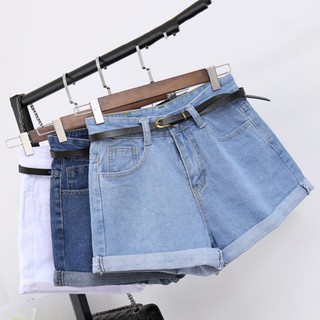 high waisted blue jean shorts
