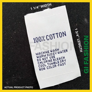 1000 PIECES 100% Cotton Woven Label etiketa with wash care for clothing ...