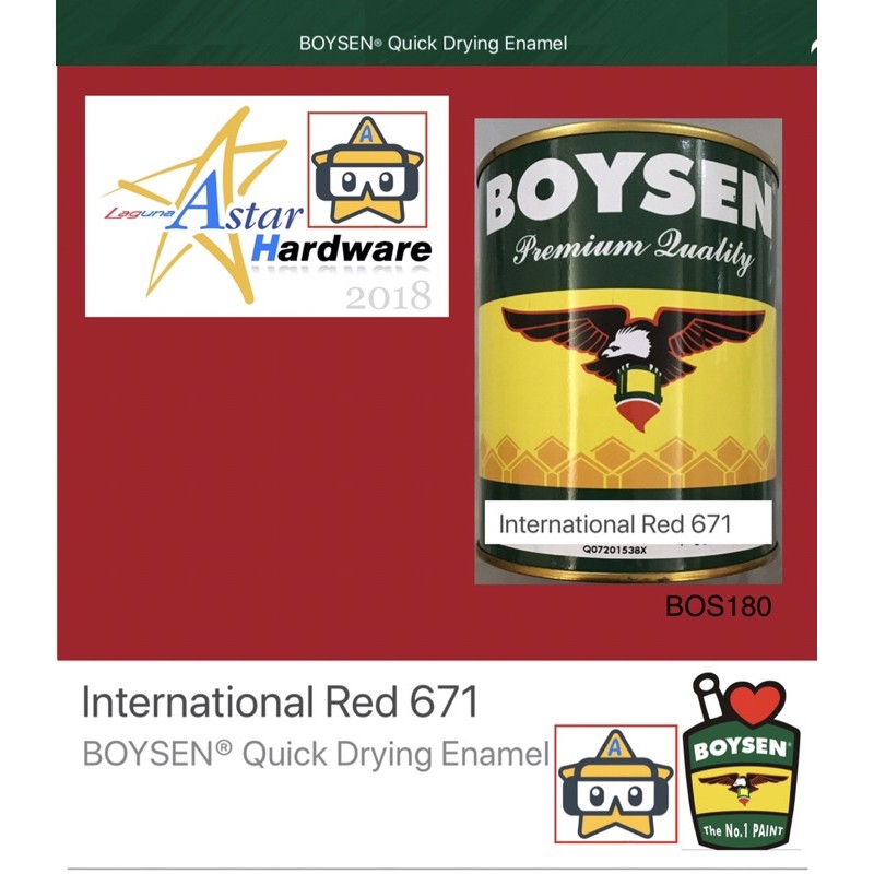 BOYSEN B671 QDE International Red 1L Shopee Philippines