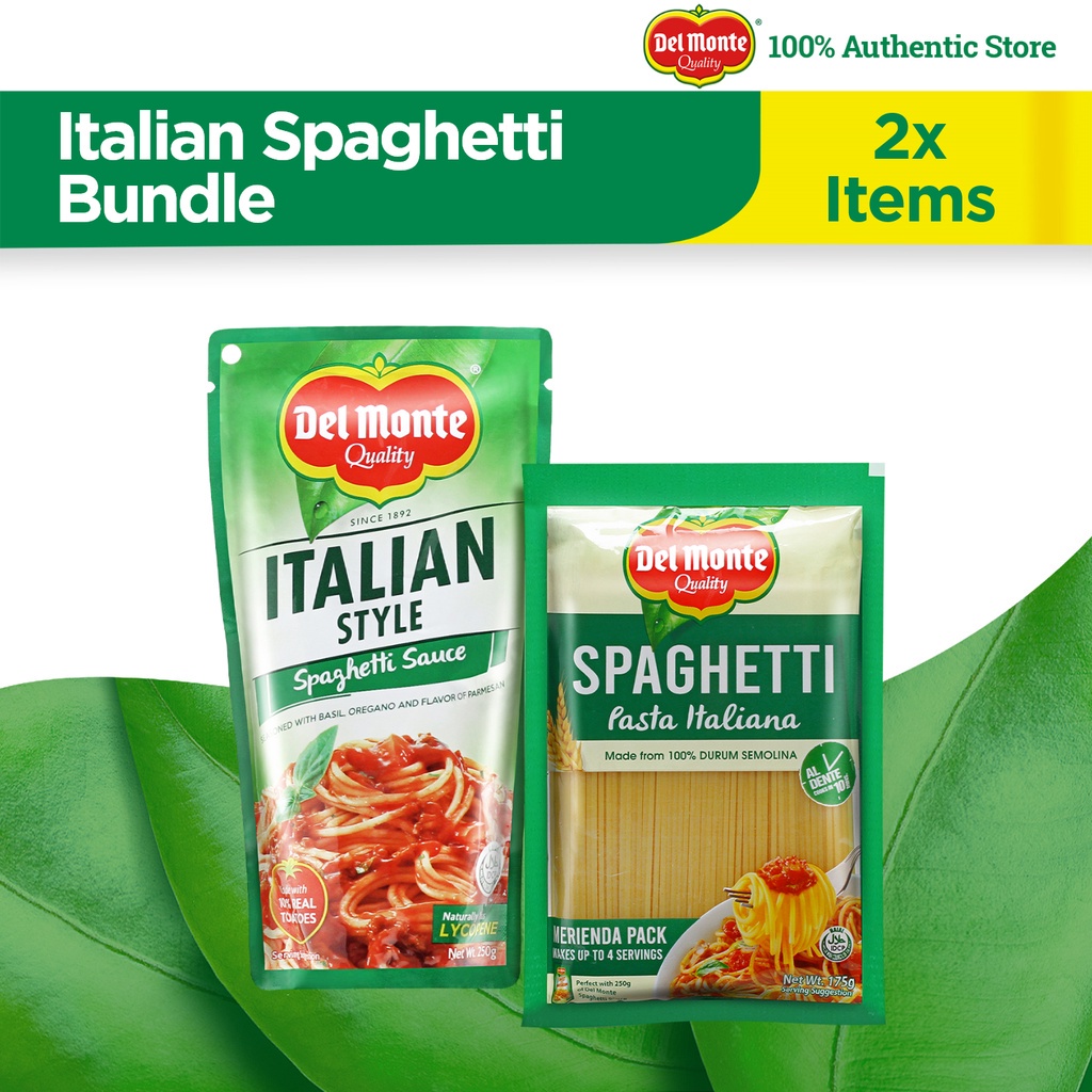 DEL MONTE Merienda Bundle - Italian Spaghetti x 2 items (Italian Style  Sauce + Pasta) | Shopee Philippines