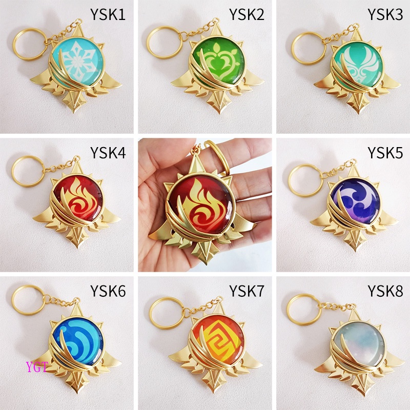 Ygt Game Genshin Impact Vision Lnazuma Ganyu Keqing Wendi Xiao Keychain 