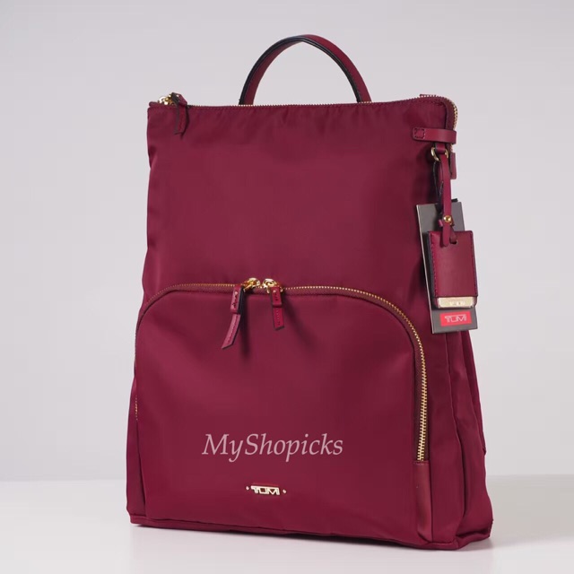 tumi maroon backpack