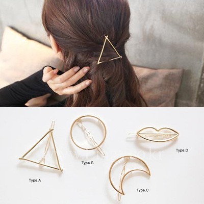 In Stock New Korean Hair Clips Headdress Hollow Moon Lips