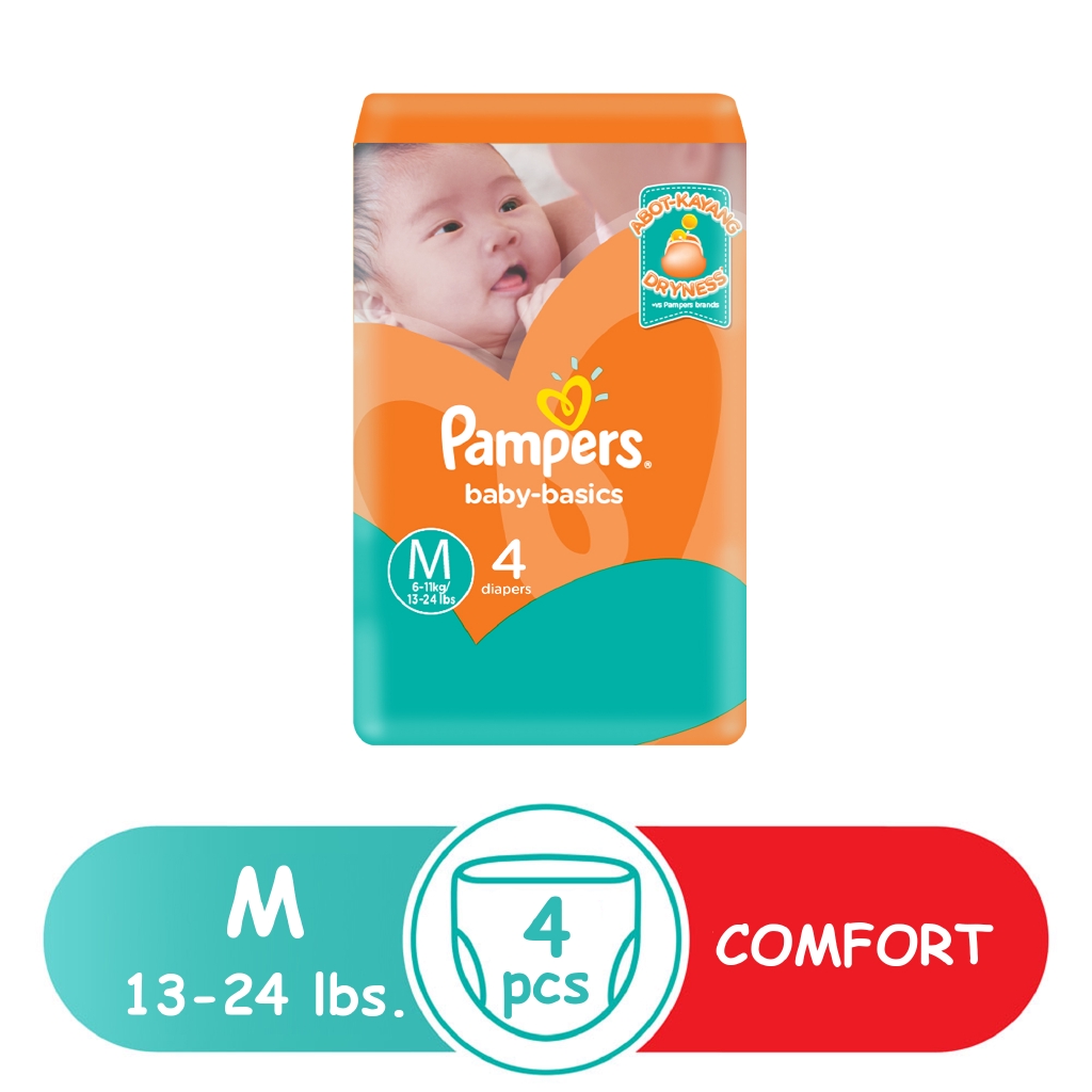 Pampers Comfort Diaper Medium 4s | Shopee Philippines