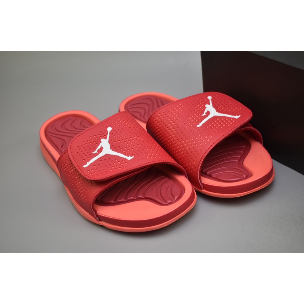 red jordan slides