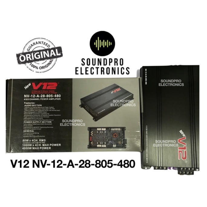 V12 NV12A28805480 100 Original 4/3/2 Channel Car Power Amplifier