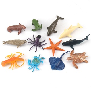 FDX 12pcs Ocean Sea Plastic Animal Toy Set The Sea Life Figure Bath Toy for  Child Educational Party Cake Cupcake Topper | Shopee Philippines