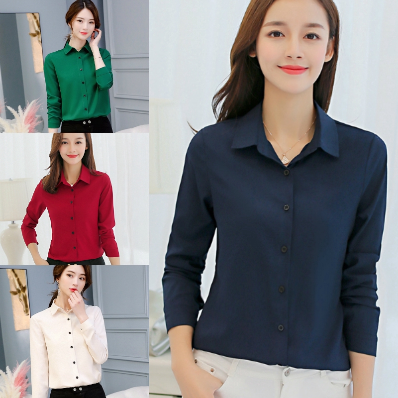 Women Ladies Long Sleeve Slim OL Career Business Shirt Formal Blouse Office  Tops