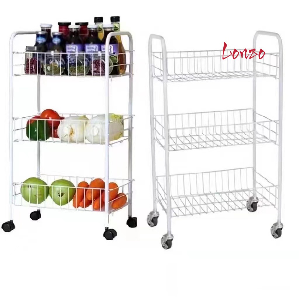 3 Tier MultiPurpose Removable Kitchen Cart Storage Rack cart storage shelf wire utility cart