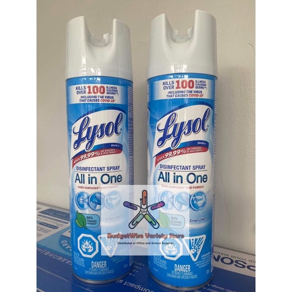 Lysol Disinfectant Spray All in One Crisp Linen 539 grams Shopee