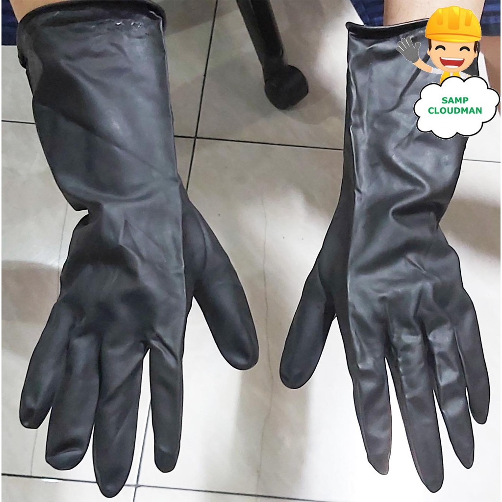 thick rubber gloves