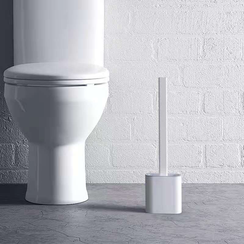 【Panda】Silicone Toilet Brush Soft Glue Dead Corner Cleaning Brush Toilet Gap Brush Long Handle