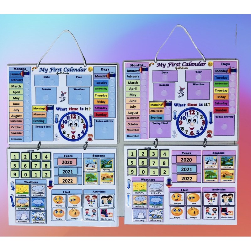 Learning Hanging Calendar Wall Chart Shopee Philippines