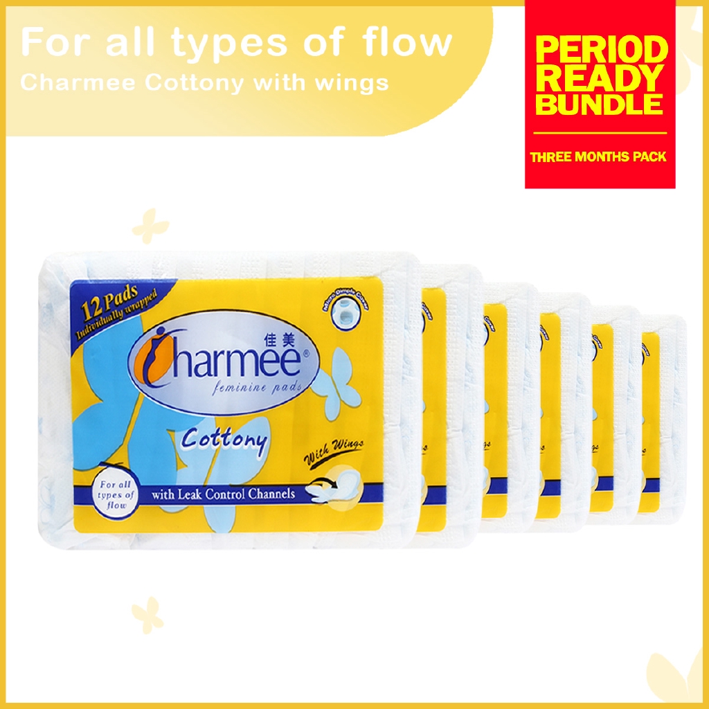 Charmee Period Ready Bundle Napkin for All Flows w/ wings 12's 3